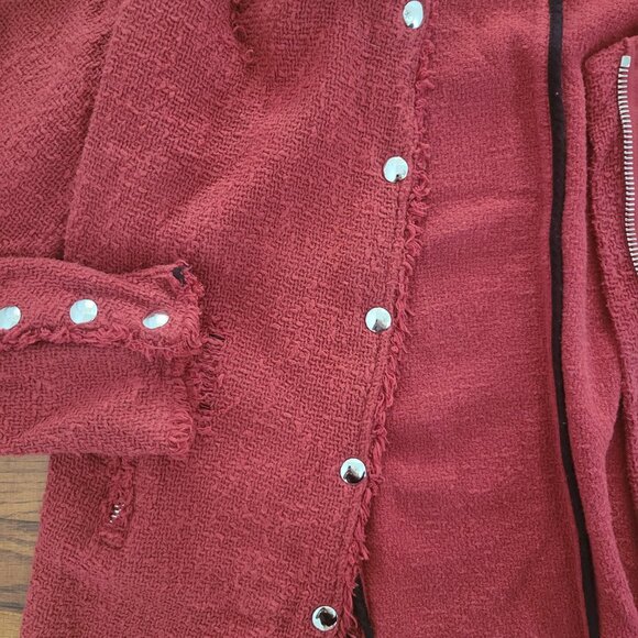 IRO Paris Agnette Red Tweed Blazer sz FR 40 Us 8 - Picture 6 of 9